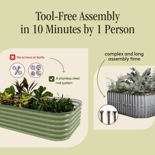 "No Tools Needed" Premium Metal Raised Garden Bed Kit
