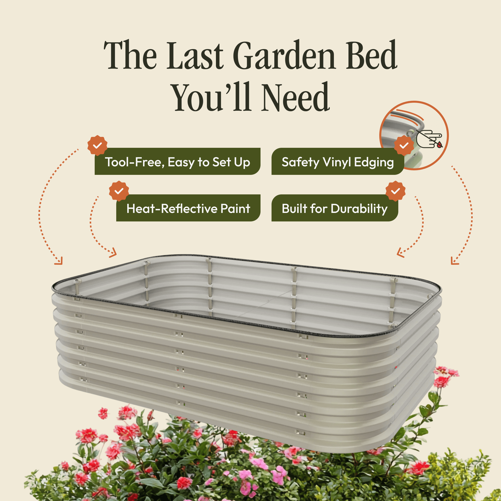 "No Tools Needed" Premium Metal Raised Garden Bed Kit