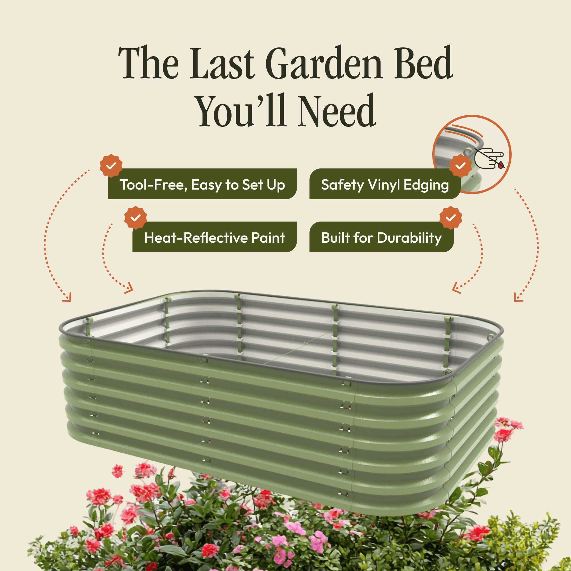 "No Tools Needed" Premium Metal Raised Garden Bed Kit