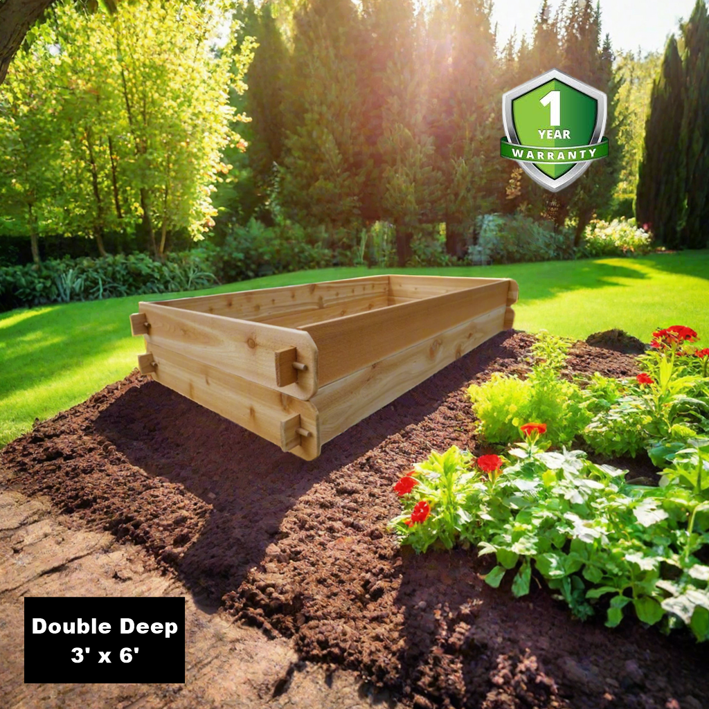 Raised Garden Bed Kit Double Deep (Two 3x6) Select Cedar